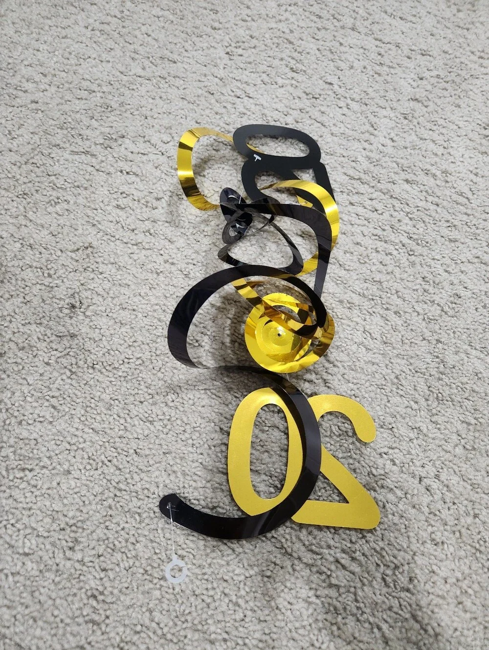 Black Metallic '20' Party Garland Banner